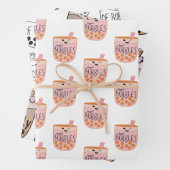 Boba Bubble Tee Niedlich und lustig Geschenkpapier Set (Beispiel)
