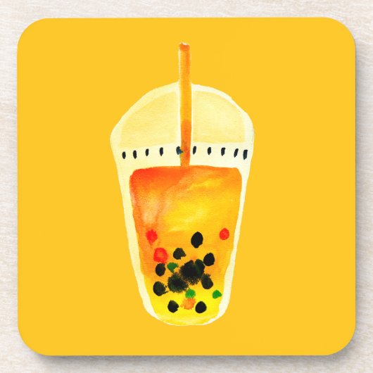 Boba Bubble Teebilderkunst Getränkeuntersetzer (Vorderseite)