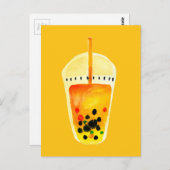 Boba Bubble Teebilderkunst Postkarte (Vorne/Hinten)