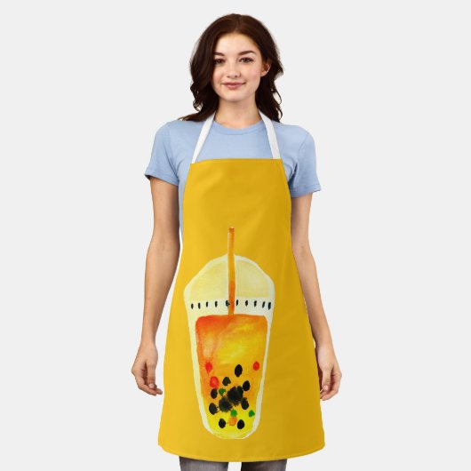 Boba Bubble Teebilderkunst Schürze (Getragen)