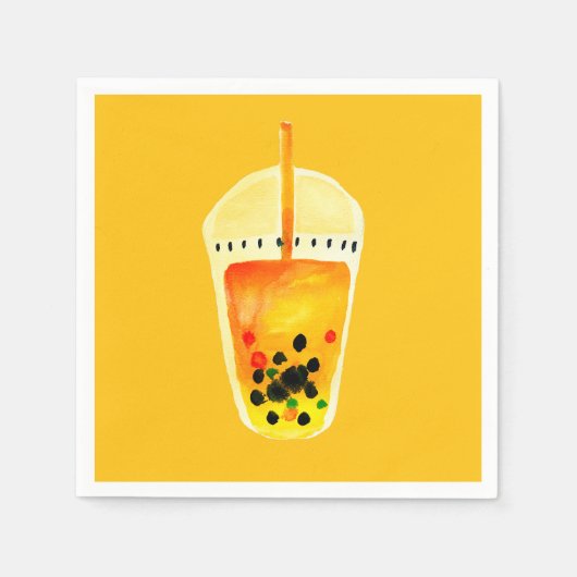 Boba Bubble Teebilderkunst Serviette (Vorderseite)