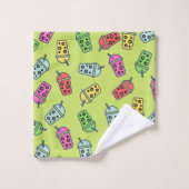Boba Bubble Tees Muster Badhandtuch Set (Waschlappen)