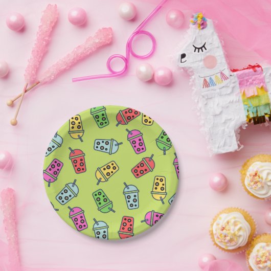 Boba Bubble Tees Muster Pappteller (Party)