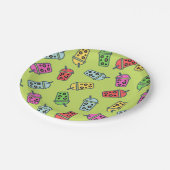 Boba Bubble Tees Muster Pappteller (Schrägansicht)