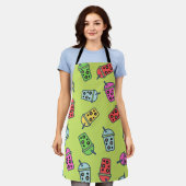 Boba Bubble Tees Muster Schürze (Getragen)