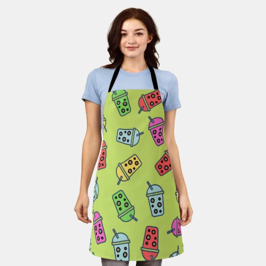 Boba Bubble Tees Muster Schürze (Getragen)