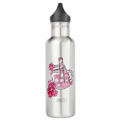 Boba Bunny Kawaii und Niedlich Tee Pink Edelstahlflasche (Links)