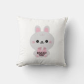 Boba Bunny Pink Kissen (Vorderseite)
