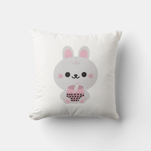 Boba Bunny Pink Kissen (Vorderseite)
