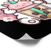 Boba Cat Boba Tea Bubble Tea Kawaii Anime Cat Kawa Poster (Ecke)