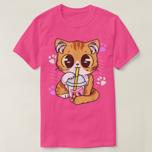 Boba Cat Tea Bubble Milk Tee Niedlich Kawaii Anime (Design vorne)