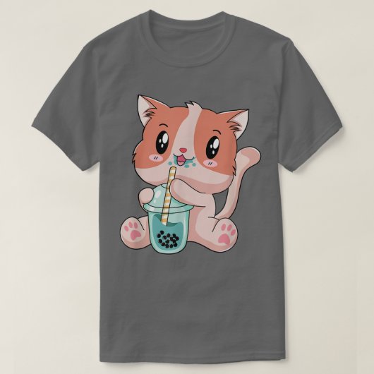 Boba Cat Tea Bubble Tee Anime Kawaii Neko Kinder T (Design vorne)