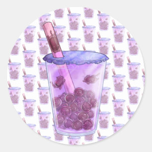 Boba Cats Runder Aufkleber