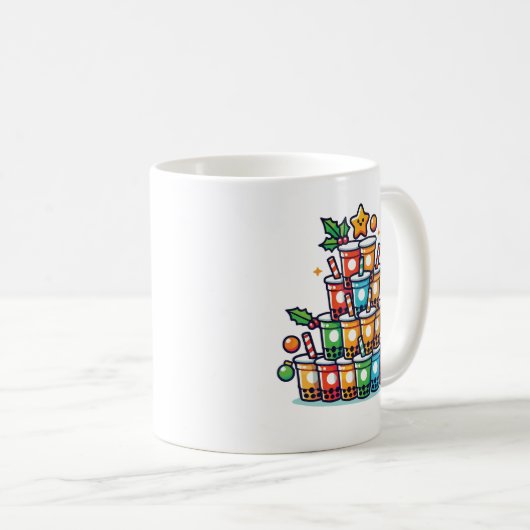 Boba Christmas Tree - Funny Bubble Tee Urlaub Kaffeetasse (VorderseiteRechts)