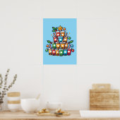 Boba Christmas Tree - Funny Bubble Tee Urlaub Poster (Küche)