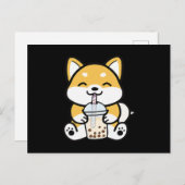 Boba Corgi, Corgi Boba, Boba Shiba, Shiba, Corgi Einladungspostkarte (Vorne/Hinten)
