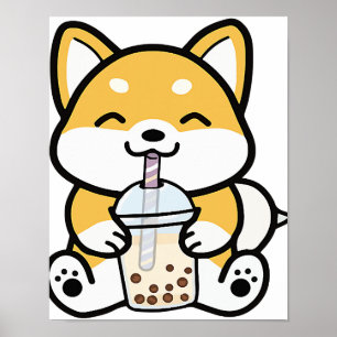 Boba Corgi, Corgi Boba, Boba Shiba, Shiba, Corgi, Poster