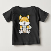 Boba Corgi | Milchtee | Corgi Lover Baby T-shirt (Vorderseite)