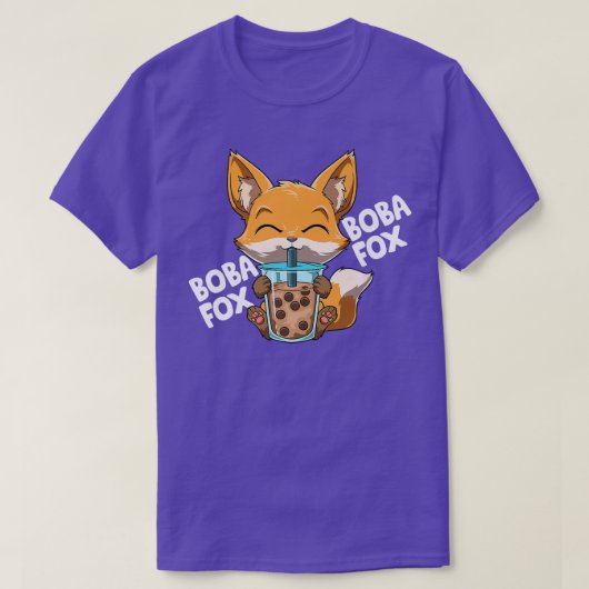 Boba Fox Funny Kawaii Bubble Tea  122 T-Shirt (Design vorne)