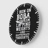 Boba, Gewichte heben, unangemessene Gedanken, Fitn Große Wanduhr (Winkel)