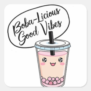 Boba-licious Good Vibes Sticker