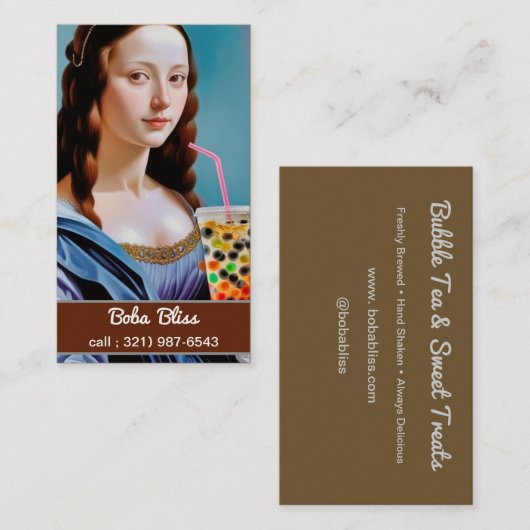 Boba Lisa - Bold Bubble Tea  Visitenkarte (Vorne/Hinten)
