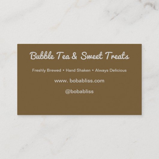 Boba Lisa - Bold Bubble Tea Visitenkarte (Rückseite)
