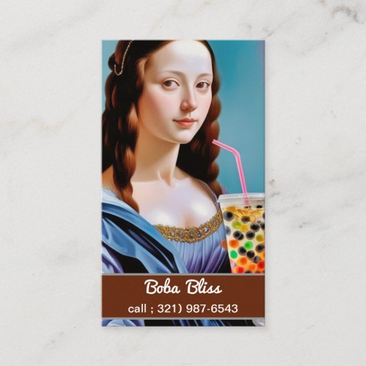 Boba Lisa - Bold Bubble Tea Visitenkarte (Vorderseite)