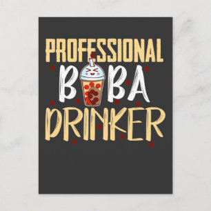 Boba-Milchtee-Trinker Kawaii Süßer Bubble-Tea Postkarte