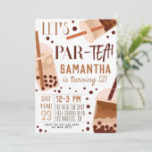 Boba Milk Par-Tea zum Geburtstag Einladung (Stehend Vorderseite)