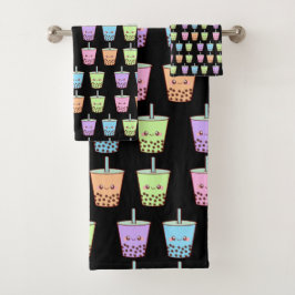 Boba Milk Tea Flavors Badhandtuch Set