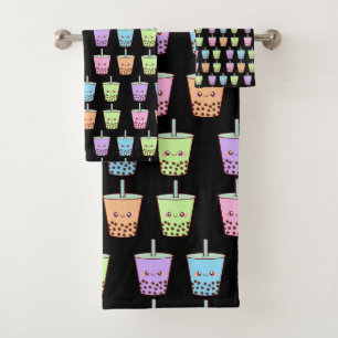 Boba Milk Tea Flavors Badhandtuch Set