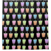 Boba Milk Tea Flavors Duschvorhang (Vorderseite)