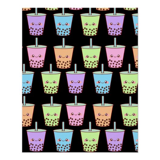 Boba Milk Tea Flavors Poster (Vorderseite)