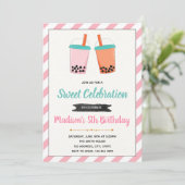 Boba Milktea Einladung zum Geburtstag (Stehend Vorderseite)
