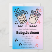 Boba oder kein Boba Bubble Tea Boba Geschlechterer Einladung (Vorderseite)