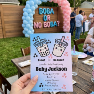 Boba oder kein Boba Bubble Tea Boba Geschlechterer Einladung