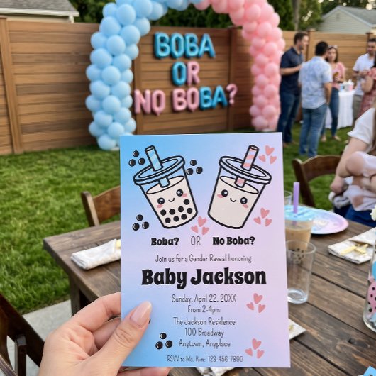 Boba oder kein Boba Bubble Tea Boba Geschlechterer Einladung