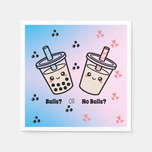 Boba oder kein Boba? Bubble Tea Boba Geschlechtse Serviette (Vorderseite)