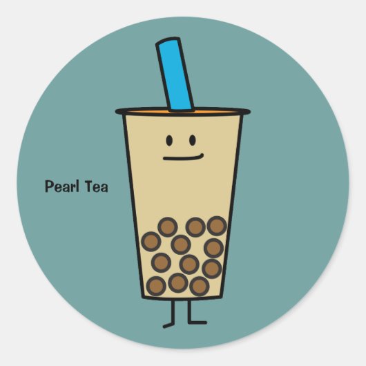 Boba Pearl Milk Tee Bubble Runder Aufkleber (Vorderseite)