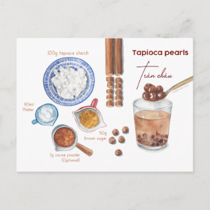 Boba Pearls Rezept Postkarte