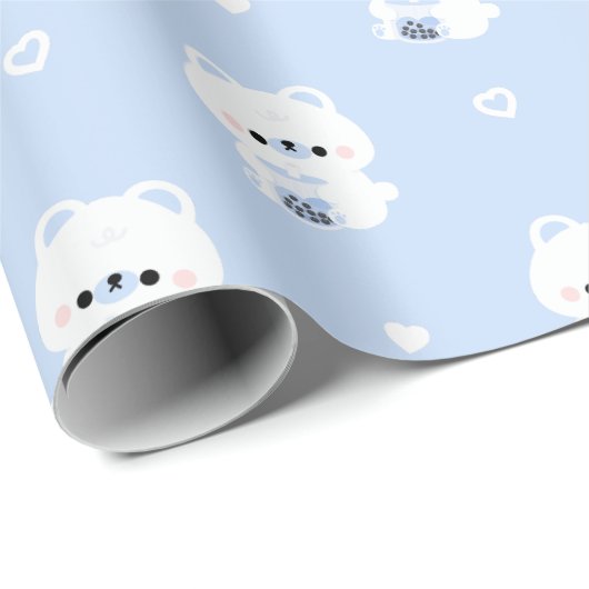 Boba Polar Bear Geschenkpapier (Rolleneckpunkt)
