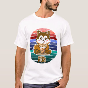 Boba Pug Bubble Tea Kawaii Retro Hunde Liebhaber G T-Shirt