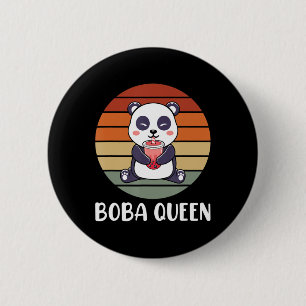 Boba Queen Bubble Tee Japanisch Niedlich Panda Ani Button
