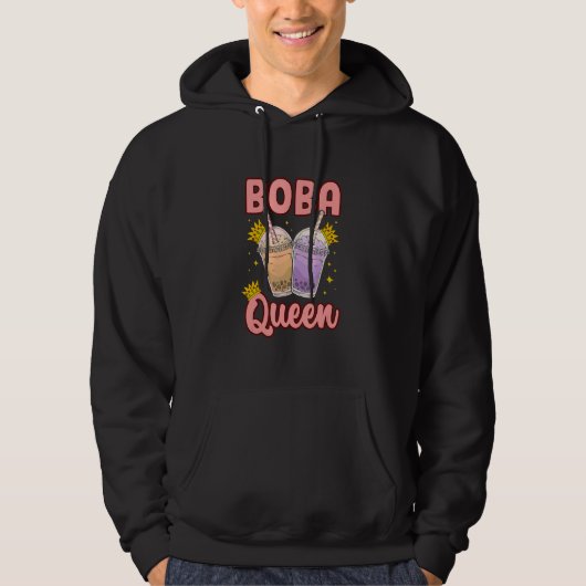 Boba Queen Graphic Tea Tea Drinker Tea Brewing Cup Hoodie (Vorderseite)