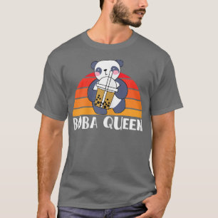 Boba Queen Panda Bären Bubble Tea Partner Look 132 T-Shirt