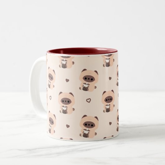 Boba Siamese Cat Zweifarbige Tasse (Vorderseite Links)