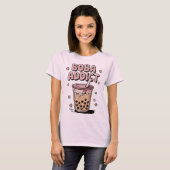 Boba-Süchtiger Bubble Tea T-Shirt (Vorne ganz)
