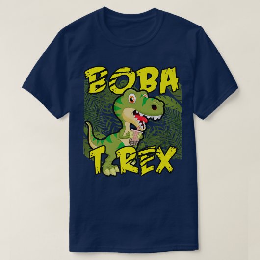 Boba T-Rex Funny Bubble Tea Dinosaur  265 T-Shirt (Design vorne)