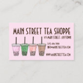 Boba Taiwanese Bubble Tee Shop Café Café Visitenkarte (Rückseite)